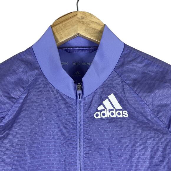 Adidas Adizero Running Jacket Womens S Purple Lightweight Zip Athleisure Sporty - Picture 2 of 6